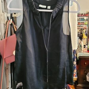 XS NY& Co black sheer shirt